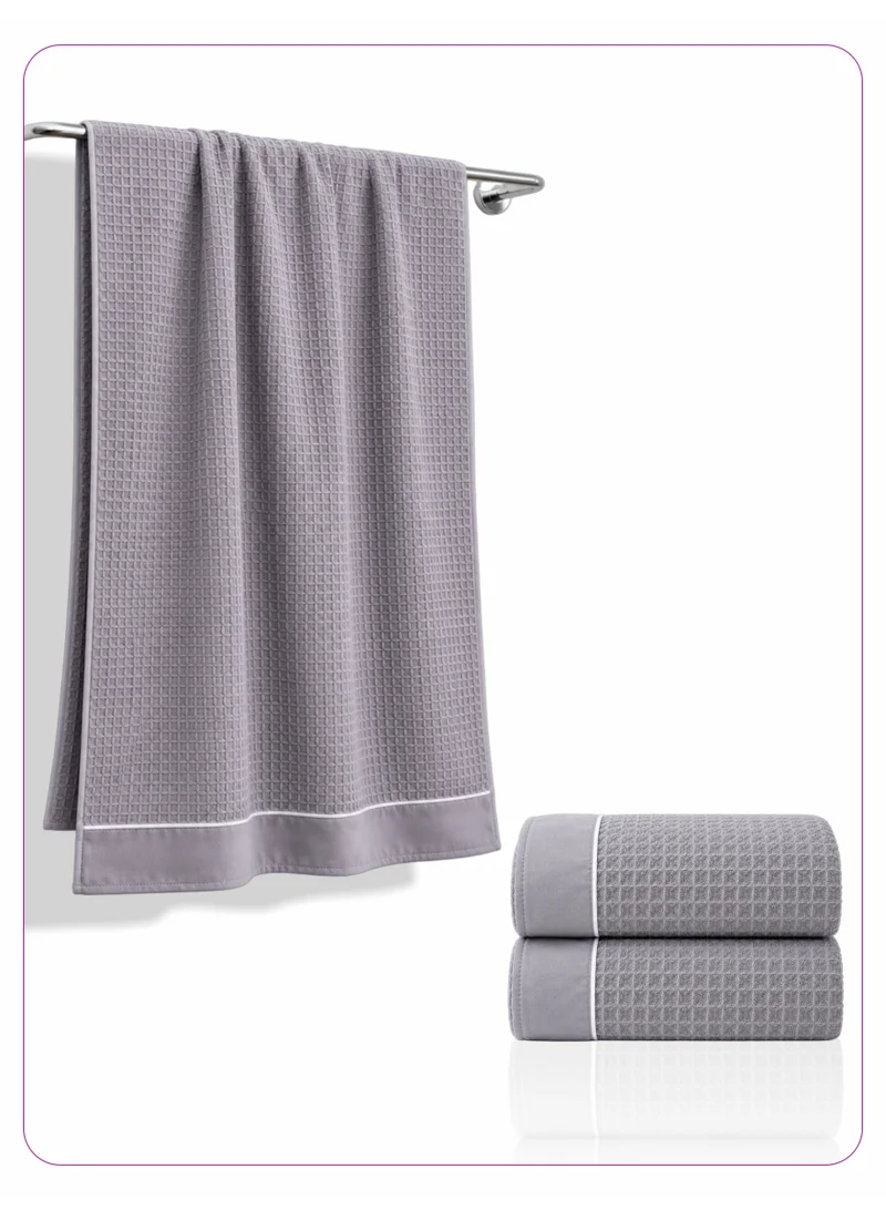 Donetella Bath Towel (2 Piece, 70x140 cm) – Microfiber 310 GSM Waffle Weave Ultra Soft Highly Absorbent Quick Dry Bathroom Towel for Home, Gym, Spa & Travel