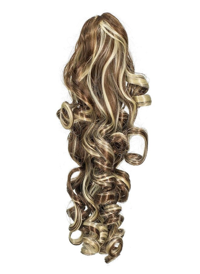 SWACC 12-Inch Short Screw Curls Claw Clip Ponytail Extensions Synthetic Clip in Drawstring Curly Ponytail Hairpiece Jaw Clip Hair Extension (Brown Blonde Highlights-6H613) - Image 5
