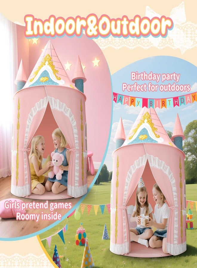 Skirfy Kids Play Tent for Girls Toddler Indoor Princess Tents for Kids Ages 4-8 Large Outdoor Playhouse Castle for Girl Boys 3-5 4-6 Birthday Thanksgiving - Image 2