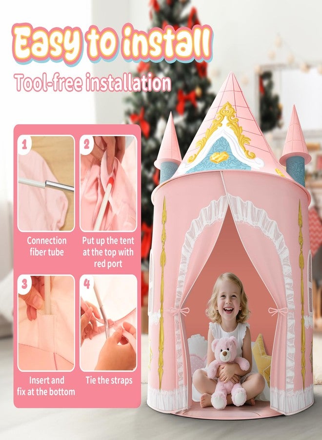 Skirfy Kids Play Tent for Girls Toddler Indoor Princess Tents for Kids Ages 4-8 Large Outdoor Playhouse Castle for Girl Boys 3-5 4-6 Birthday Thanksgiving - Image 5