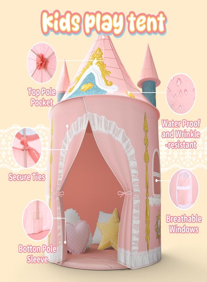 Skirfy Kids Play Tent for Girls Toddler Indoor Princess Tents for Kids Ages 4-8 Large Outdoor Playhouse Castle for Girl Boys 3-5 4-6 Birthday Thanksgiving - Image 3