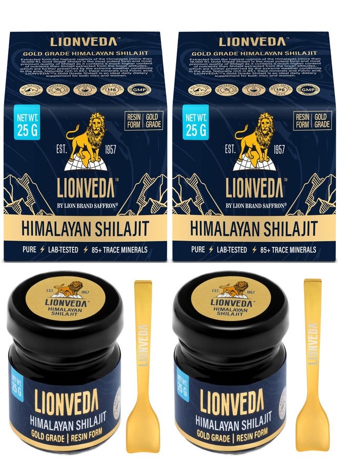 LIONVEDA 50g Original Himalayan Shilajit Resin(Certified Gold Grade) for Men, Gym, Stamina, Energy & Improved Health | 100% Pure Shilajit Liquid (2 X 25g = 50g (Pack of 2)) - Image 1
