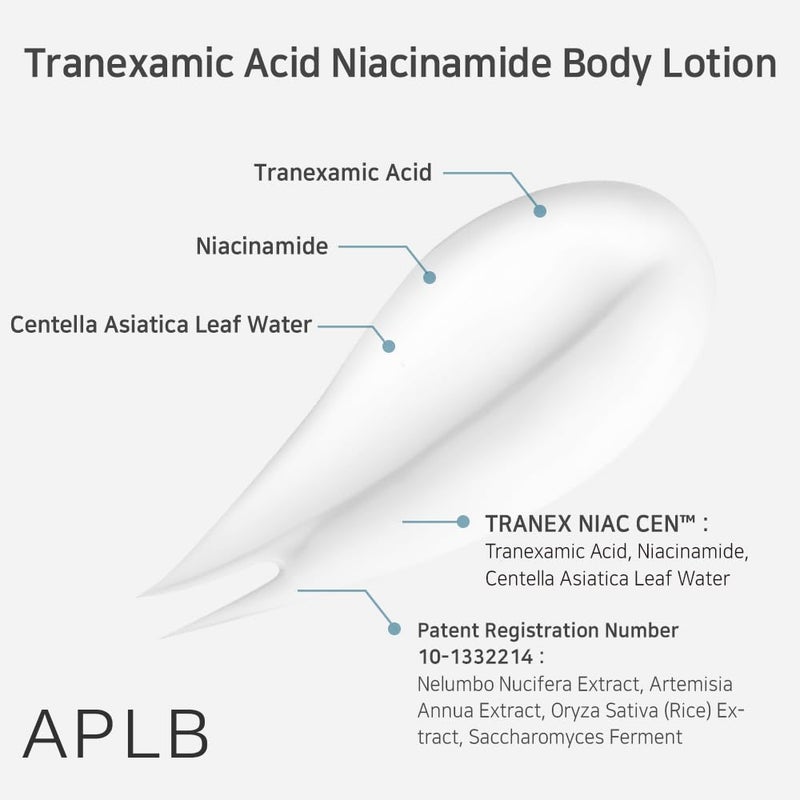 APLB لوشن الجسم حمض الترانكساميك ونياسيناميد APLB | TRANEX NIAC CENâ„¢ 16.0% 10.14 FL.OZ/العناية بالبشرة الكورية، ترطيب طويل الأمد، العناية بالبقع، يساعد في تصحيح لون البشرة - Image 4