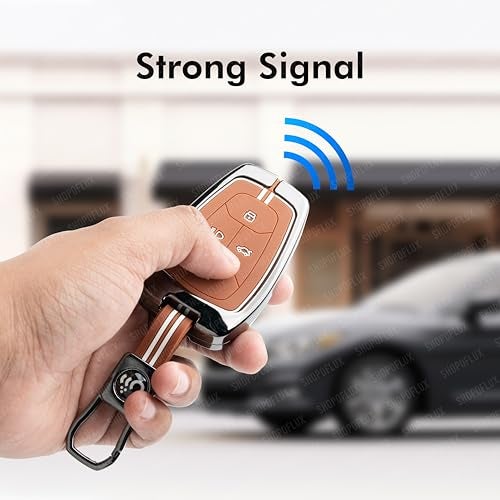 SHOPOFLUX Key Cover Compatible with Tata Nexon | Harrier | Safari | Altroz | Tigor | EV | Punch | Tiago EV Electric 4 Button Smart Key (Metal Brown Silicone) - Image 3