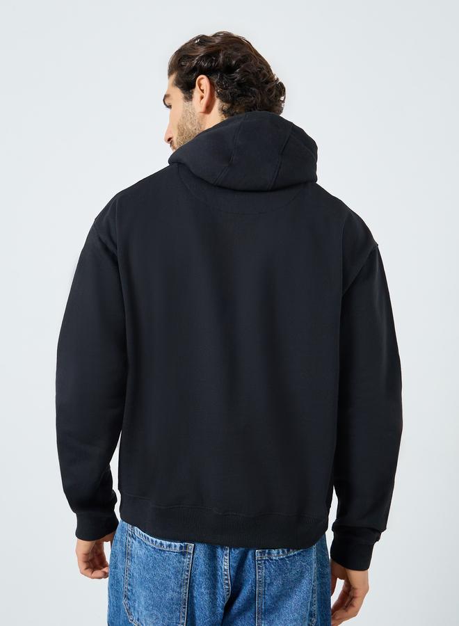 Styli Eco Earth Relaxed Fit Front Embossed Fleece Hoodie - Image 4