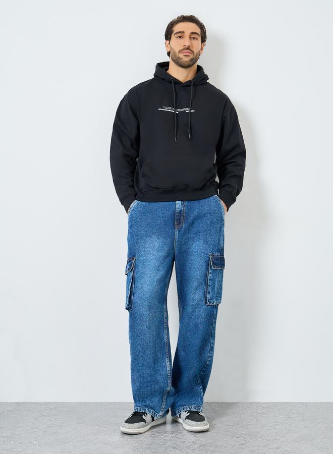 Styli Eco Earth Relaxed Fit Front Embossed Fleece Hoodie - Image 2
