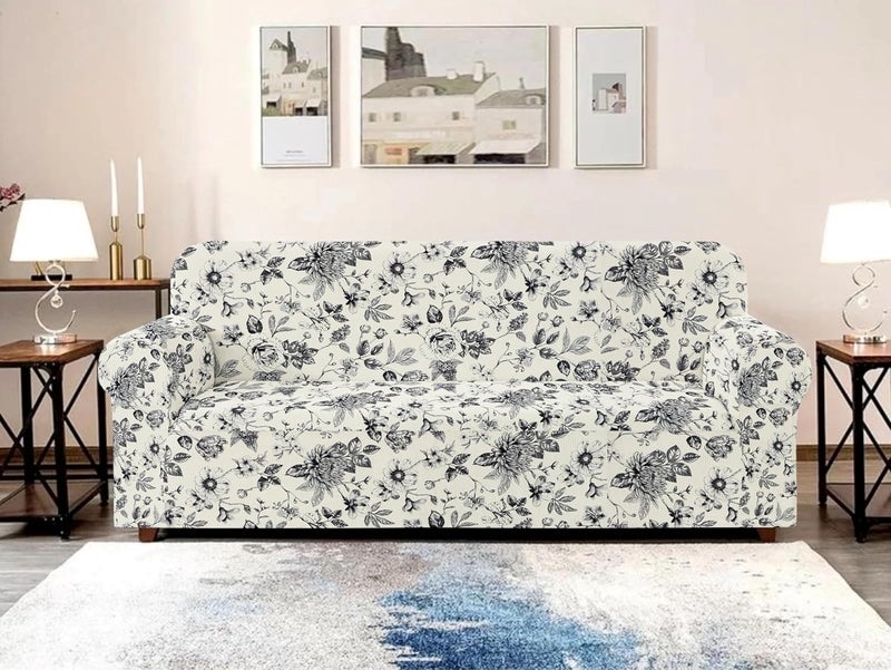 Warmland Single Seater Polyester Sofa Cover Elasticity for Couch Flexible Stretch Solid Sofa Slipcover Beige 90140 cm