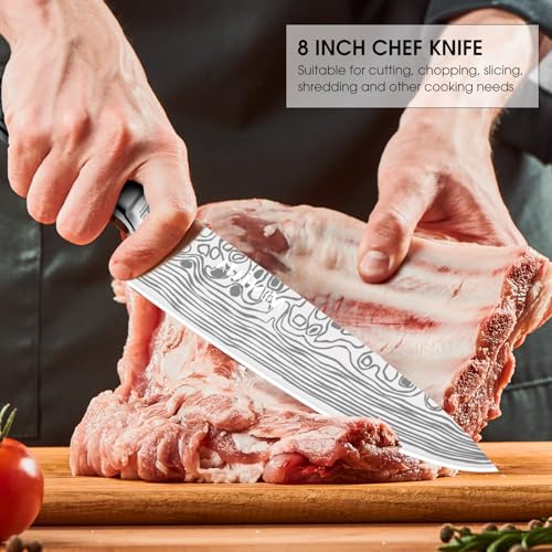 MOSFiATA Kitchen Knife Set, 10 Pcs Japanese Stainless Steel Knife Sets for Kitchen with Oxford cloth storage bag with Knife Sharpening Rod, Dishwasher Safe, For Outdoor - Image 5