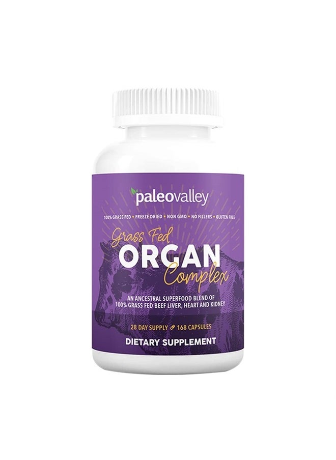 Paleovalley - Grass Fed Beef Organ Complex - Freeze-Dried Beef Liver, Heart, and Kidney Blend, 1 Bottle - Image 1