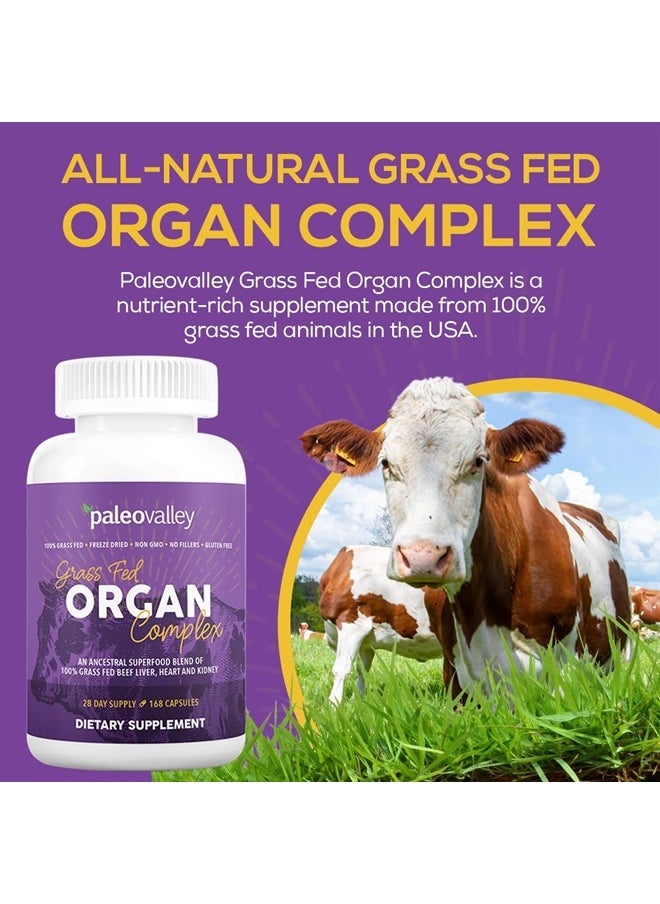 Paleovalley - Grass Fed Beef Organ Complex - Freeze-Dried Beef Liver, Heart, and Kidney Blend, 1 Bottle - Image 1