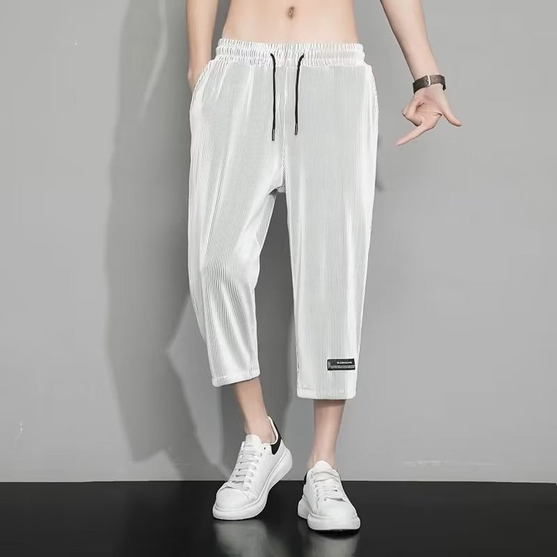 Summer Thin Ice Silk Mens Sports Casual Shorts Light gray  - Image 1