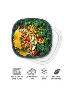 بنتجو Bentgo Prep - أوعية ذات حجرة واحدة مع أغطية ملائمة حسب الطلب - قابلة لإعادة الاستخدام، ومناسبة للاستخدام في الميكروويف، ومتينة وخالية من مادة BPA، وآمنة للاستخدام في الفريزر وغسالة الأطباق، وحاويات تخزين طعام لتحضير الوجبات - 10 أوعية و10 أغطية (جرافيت)  - Image 3