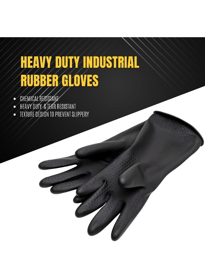Uxglove  Chemical Resistant Gloves, Industrial Work Heavy Duty Gloves, Black - Image 1