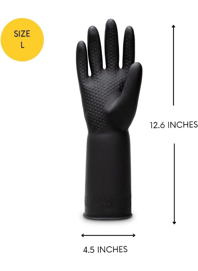 Uxglove  Chemical Resistant Gloves, Industrial Work Heavy Duty Gloves, Black - Image 2