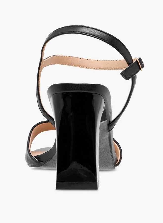 Flora Bella By Shoexpress Solid Block Heel Sandals with Buckle Closure