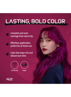 SPLAT Midnight Magenta Semi Permanent Hair Dye Kit, 1 Application, Includes Deep Reconstructor Conditioner, Lasts 30 Washes, No Bleach Required, Vegan & Cruelty Free Hair Color  - Image 2