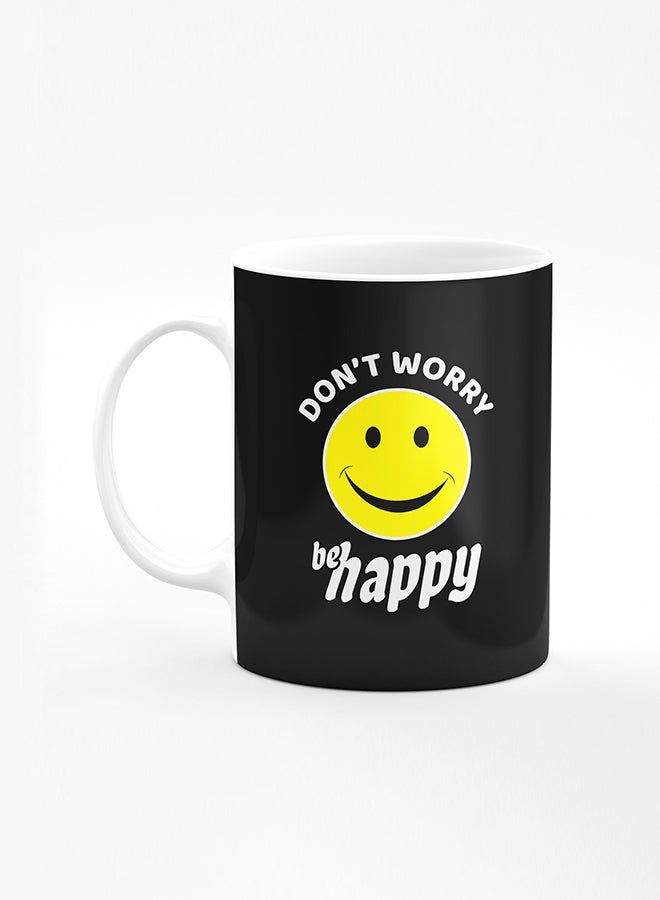 Stylizedd Designer Printed Coffee Mug with Heavy Duty Handle 11oz Ceramic Personalised Gift Mugs Cup [Microwave Safe & Dishwasher Proof] - Don't worry be happy - Image 1