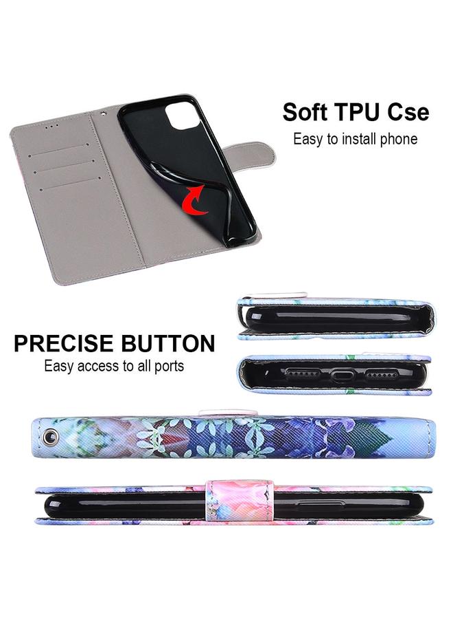 Zaboon Case For Huawei P50 Coloured Drawing Cross Texture Horizontal Flip PU Leather Case with Holder & Card Slots & Wallet & Lanyard - Image 3