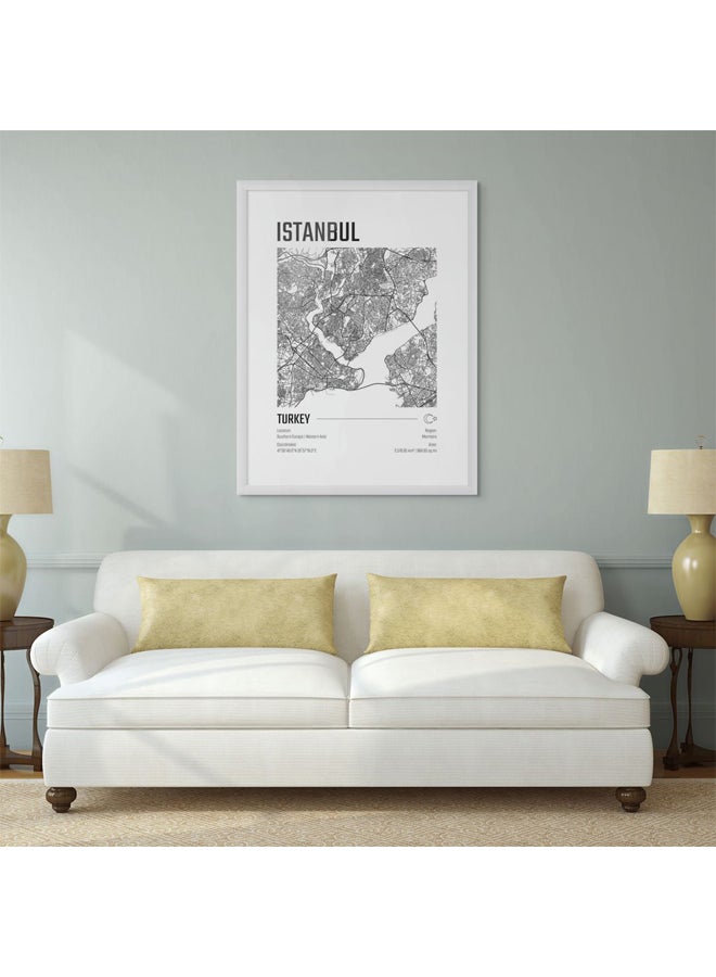 آرت دیکور  ديكور فني مؤطر صورة فنية جميلة طباعة لخريطة مدينة إسطنبول الحد الأدنى أسود أبيض ملصق حضري حديث تركيا هدية سفر غرفة المعيشة مكتب غرفة النوم جدار ديكور فندق ستوديو - Image 2