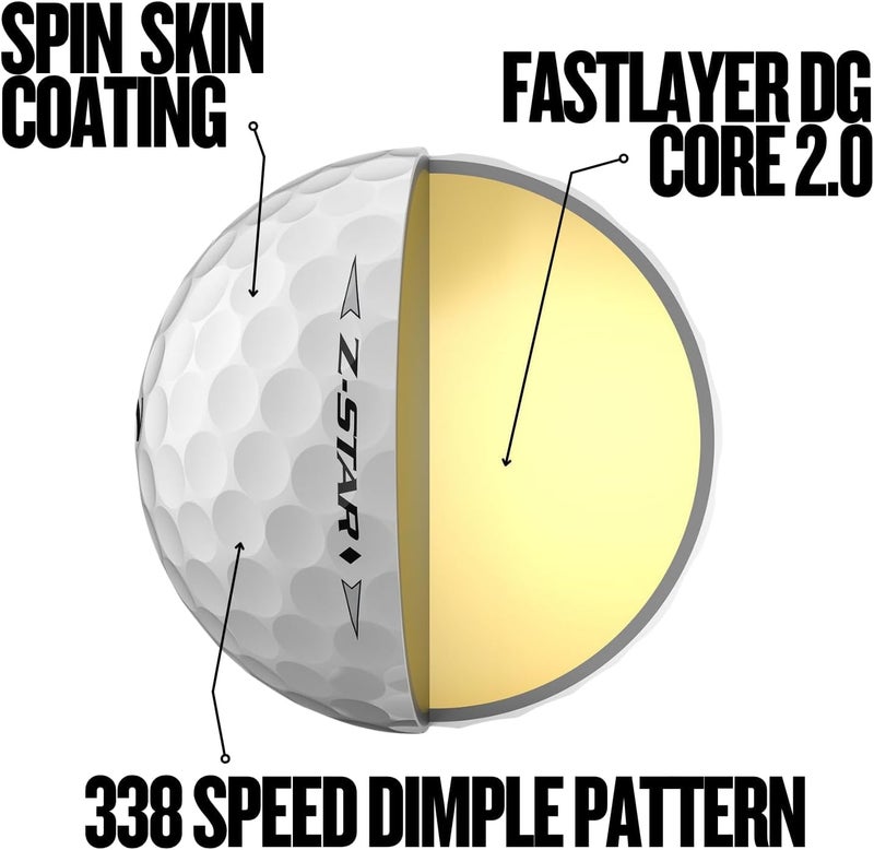Srixon Z-Star Diamond Golf Balls, Diamond 3 (24 Pack), White - Image 5