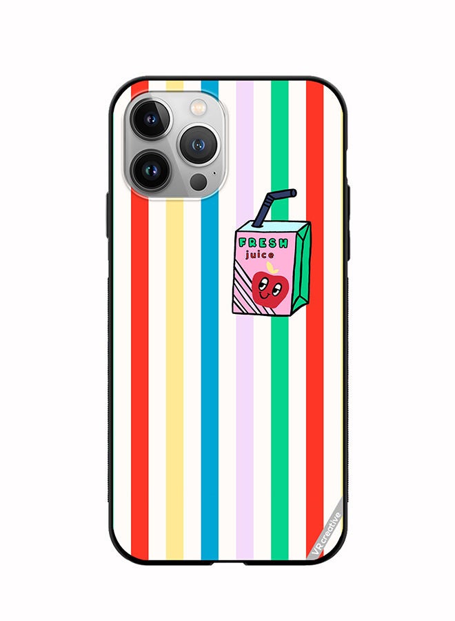 VR CREATIVE Protective Case Cover For Apple iPhone 12 Pro Max Summer Stripe Fresh Juice Apple Fruit Design Multicolour - Image 1