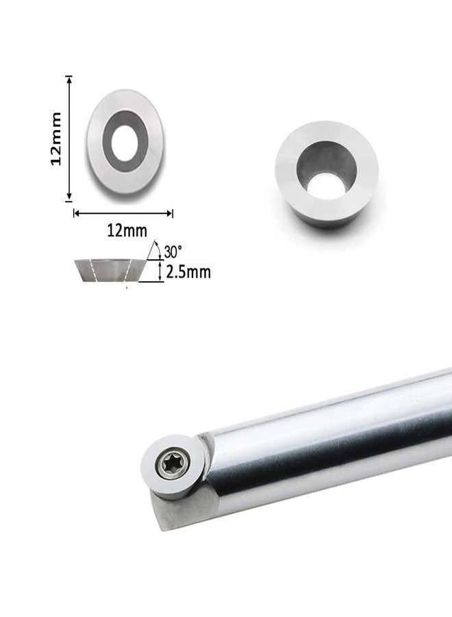 CDBP 12mm(1/2 inch) Round Carbide Inserts for Woodturning, R12 X 2.5mm Indexable Carbide Cutter fits for DIY Woodworking Lathe Wood Turning Finisher Hollower Tools, Ci3, 10pcs - Image 5