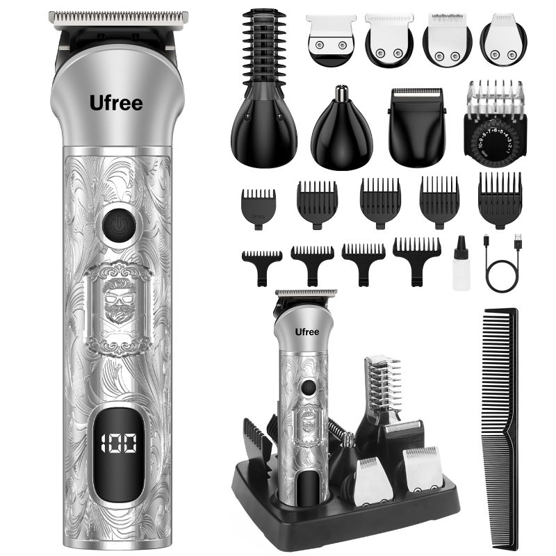 Ufree Beard Trimmer for Men 7 in 1 Electric Shavers Razor Cordless Hair Trimmer Mens Grooming Kit for Body Hair Nose Face Mustache Birthday Gifts for Men Husband Father - Image 2