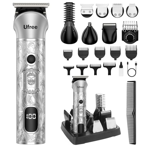 Ufree Beard Trimmer for Men 7 in 1 Electric Shavers Razor Cordless Hair Trimmer Mens Grooming Kit for Body Hair Nose Face Mustache Birthday Gifts for Men Husband Father - Image 1