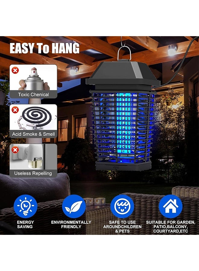 Beauenty Light Sensor Bug Zapper Outdoor, Mosquito Killer with Powerful 20W Bulb & 4000V Instant Killing, IPX4 Waterproof Mosquito Killer Lamp, UK Electric Fly Zapper (Black) - Image 4