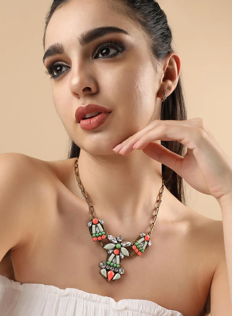 SOHI Designer Statement Stone Artificial Necklace Jewellery