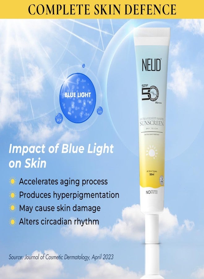 NEUD XPOSE YOURSELF NEUD Velvet Matte Sunscreen with SPF 50++++ Waterproof, For Uva/B Sun Protection, Dry Touch Sun Screen, Tan Removal, Pigmentation, No White Cast, Lightweight, For Men & Women, 50g Each - Pack of 2 - Image 2