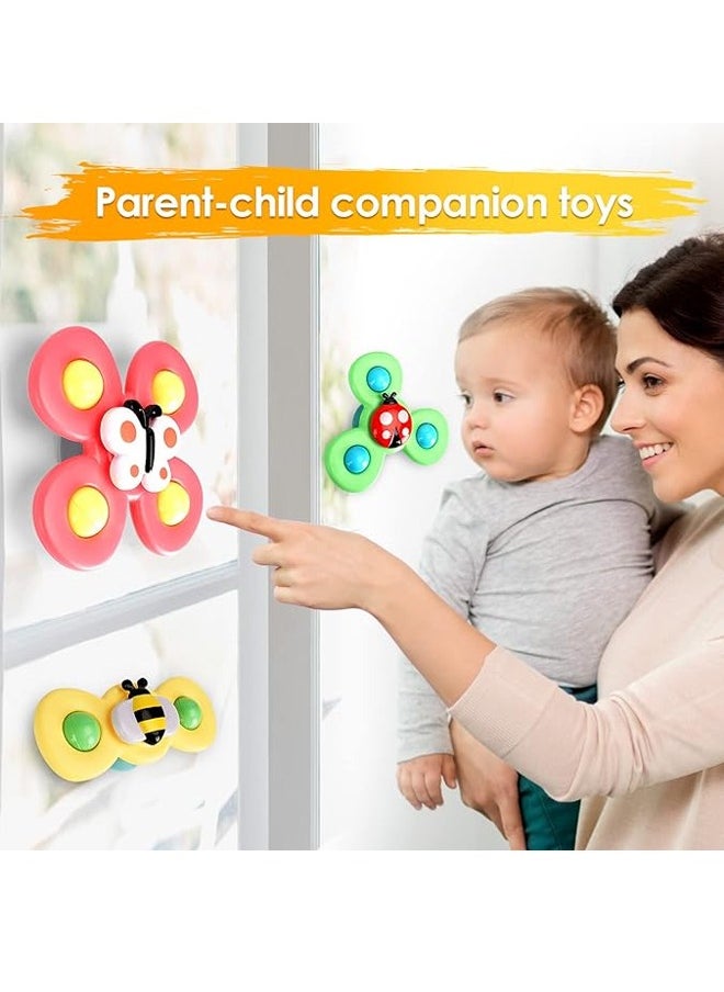 Generic - 3-PCS Suction Cup Spinner Toys for 1 Year Old Boy Girl|Spinning Top Baby Toys 6-12-18 Months|1-2 Year Old Boy Birthday Gift|Baby Bath Toys for Kids Ages 1-3|Sensory Toys for Toddlers 1-3 - Image 1