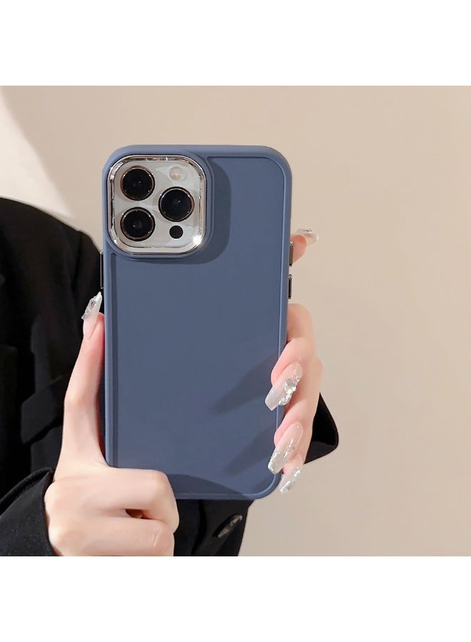 NIBEMINENT Electroplated Lenses Protective TPU Case Cover For iPhone 17 Pro Max, Gray Blue