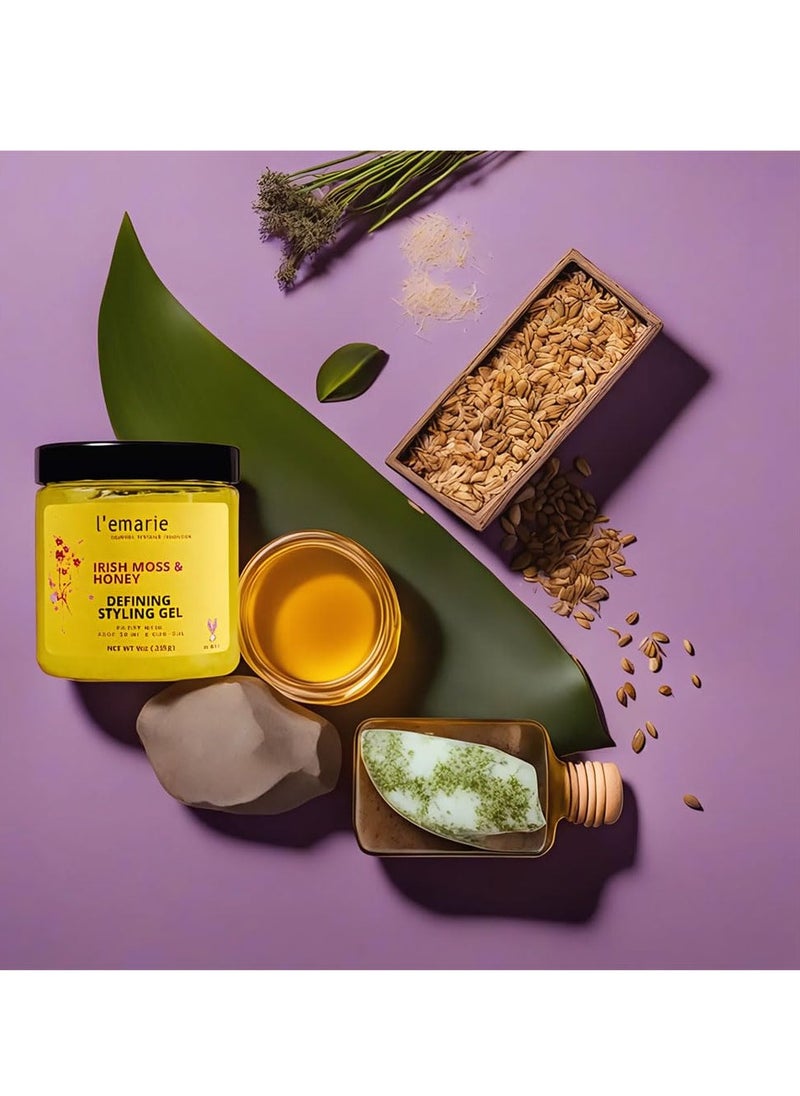 L'emarie L'emarie Defining Styling Gel with Irish Moss & Honey for Curvy, Wavy & Straight Hair - Long-Lasting Hold, No Stickiness, Non- Flaking, Alcohol-Free  - Image 2