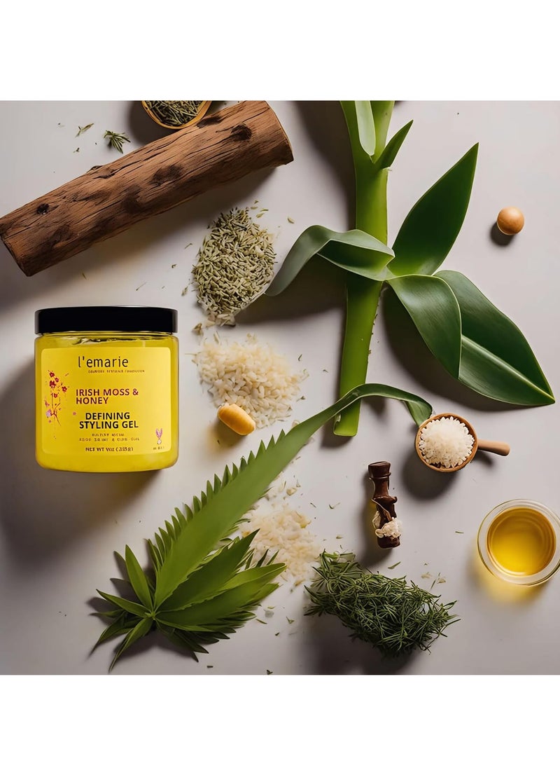 L'emarie L'emarie Defining Styling Gel with Irish Moss & Honey for Curvy, Wavy & Straight Hair - Long-Lasting Hold, No Stickiness, Non- Flaking, Alcohol-Free  - Image 4