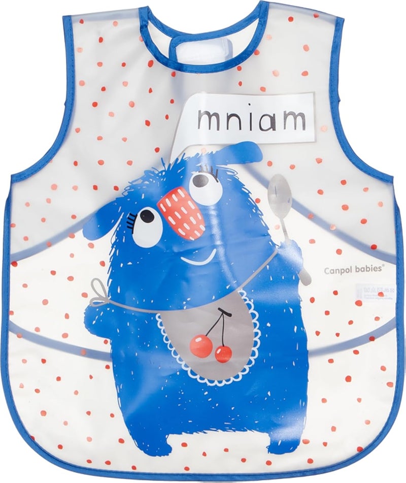 كانبول بيبز مريلة أطفال كانبول ناعمة ومقاومة للماء بتصميم وحوش، لون أزرق