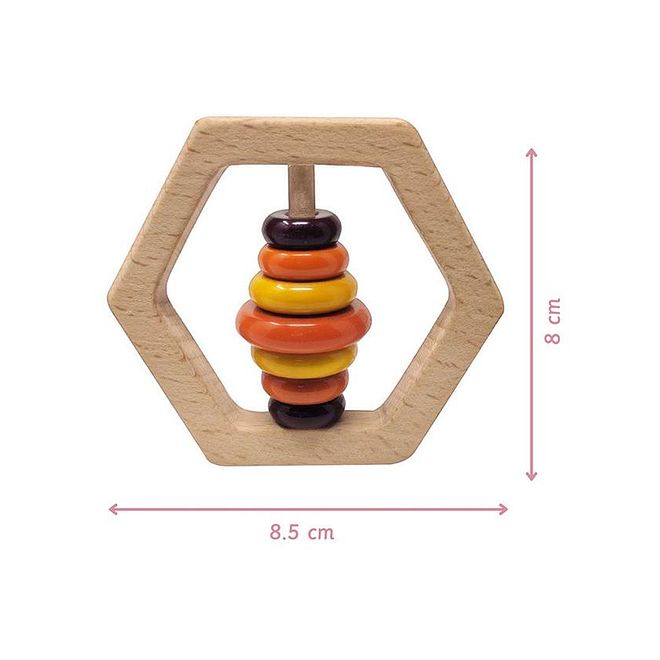 Ariro Wooden Rattle - Hexagon - Image 4