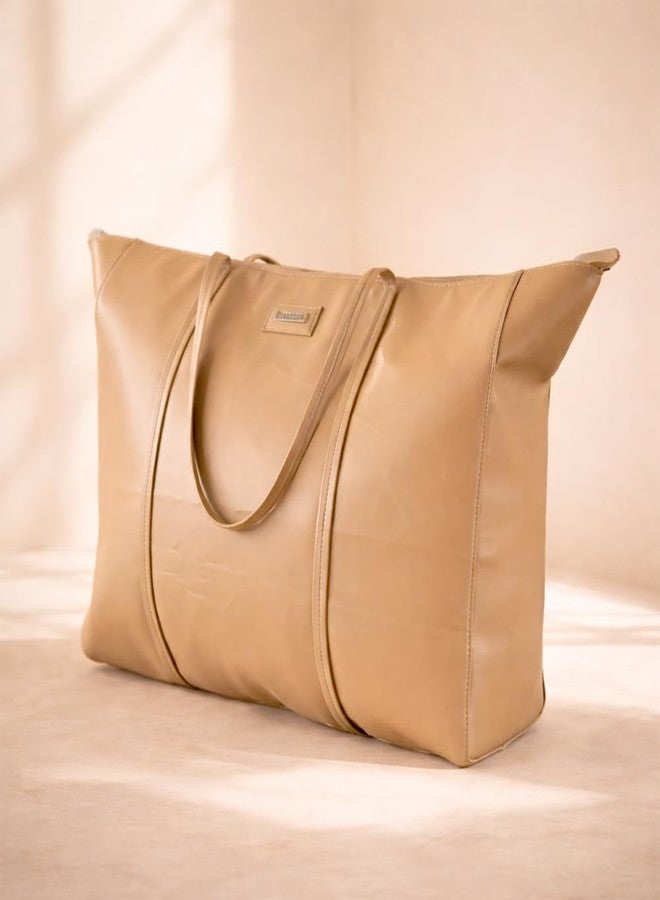 STRUTT Monica Tote Bag for Women | Large Rexine Handbag with Laptop Compartment | Stylish Shoulder Tote Bag with Toiletry Kit | Office Work Travel Hand Bag - Image 2