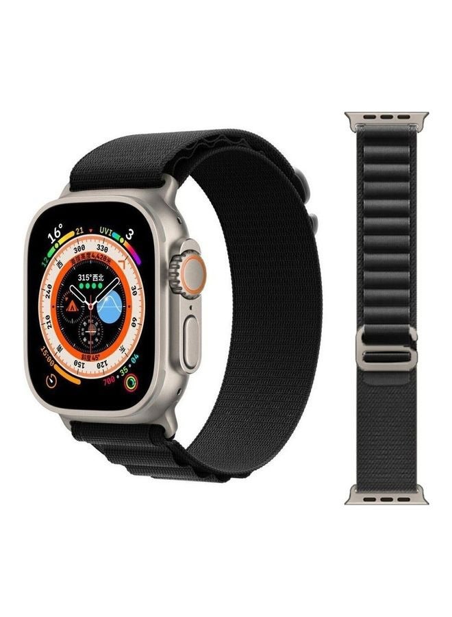 2Pack for Apple Watch Alpine Loop Band 49mm/45mm/44mm/42mm Nylon Woven Sport Strap Compatible with iWatch Series 8/Ultra/7/SE/6/5/4/3/2/3 Black/Orange - Image 3
