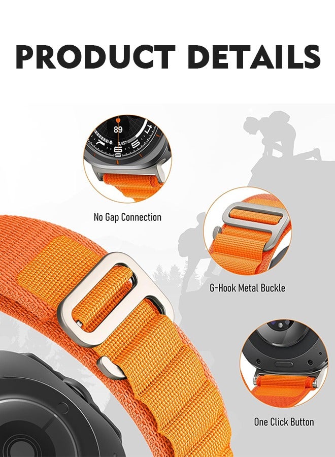 2Pack for Apple Watch Alpine Loop Band 49mm/45mm/44mm/42mm Nylon Woven Sport Strap Compatible with iWatch Series 8/Ultra/7/SE/6/5/4/3/2/3 Black/Orange - Image 2