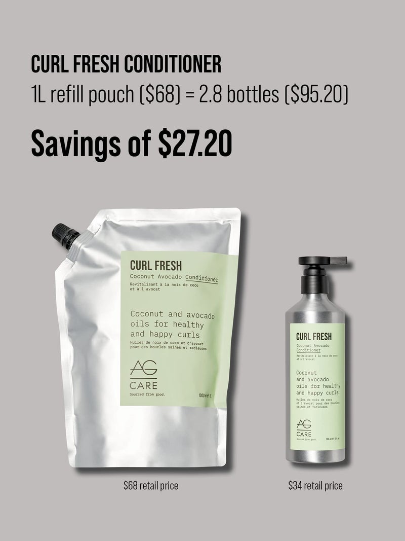 AG Care Curl Fresh Coconut Avocado Conditioner, 33.8 Fl Oz - Image 2