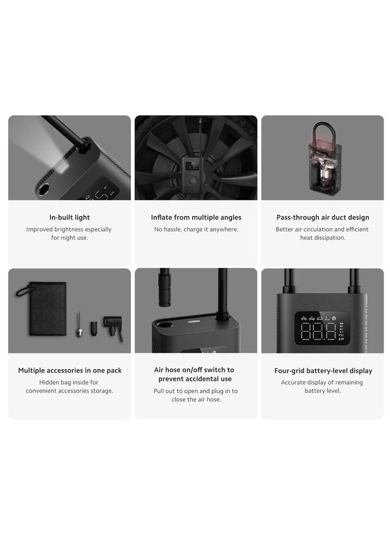 Xiaomi Portable Electric Air Compressor 2,A Faster, Better helpImproved Inflation Performance,