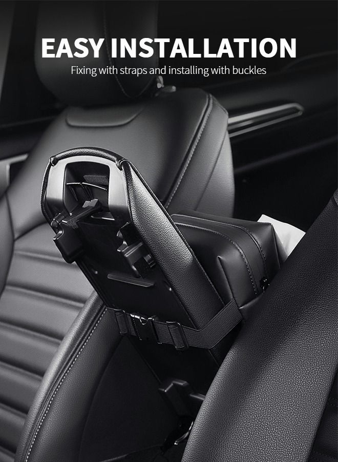 GROIC Car Tissue Holder, Car Armrest Box Tissue Holder, PU Leather Backseat Tissue Case Holder for Vehicle,Binding Napkin Paper Box,Automotive Interior - Image 5
