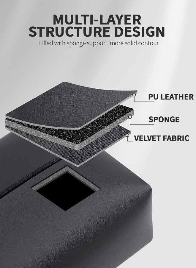 GROIC Car Tissue Holder, Car Armrest Box Tissue Holder, PU Leather Backseat Tissue Case Holder for Vehicle,Binding Napkin Paper Box,Automotive Interior - Image 4