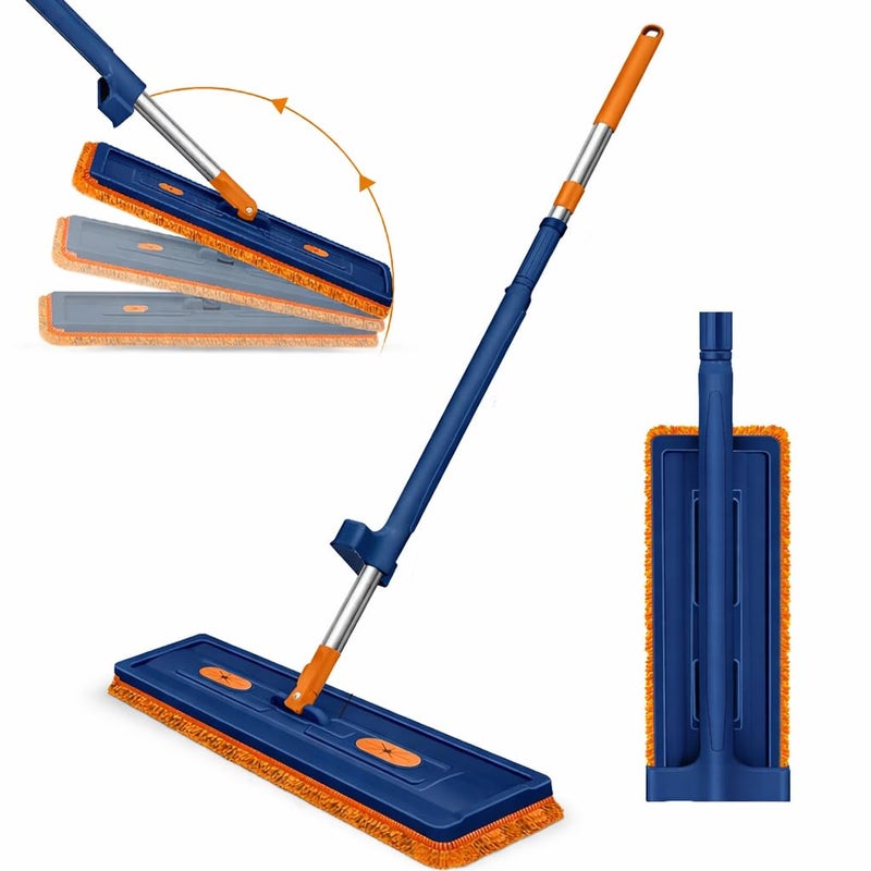 Proliva Flat Mop for Floor Cleaning Magic Slider Squeeze MopMicrofiber Hands Free Squeeze Mob 360 Bucket Less Pocha Wet and Dry Use Microfiber Refill Mop(Navy) - Image 5