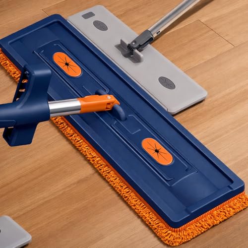 Proliva Flat Mop for Floor Cleaning Magic Slider Squeeze MopMicrofiber Hands Free Squeeze Mob 360 Bucket Less Pocha Wet and Dry Use Microfiber Refill Mop(Navy) - Image 2