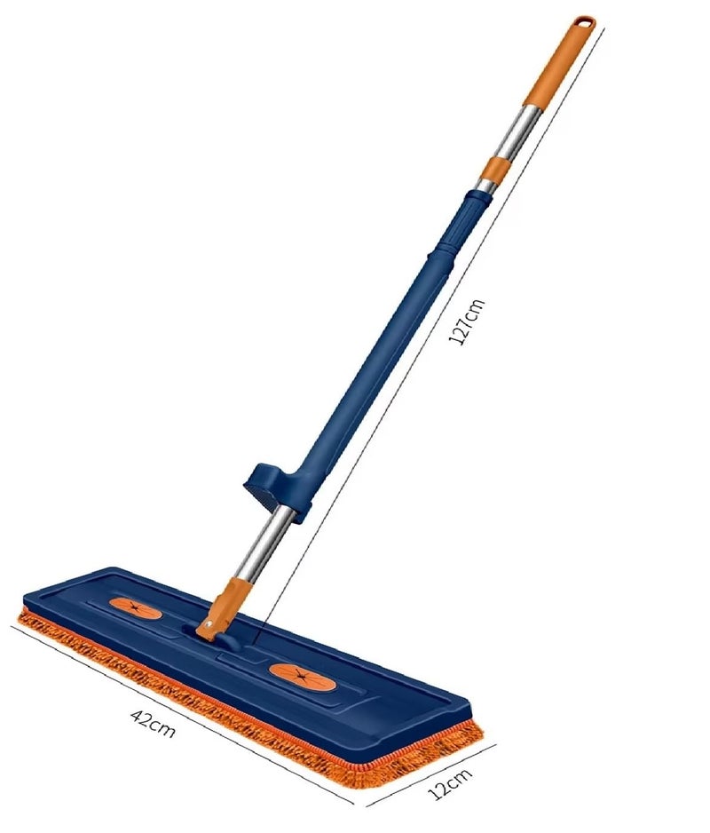 Proliva Flat Mop for Floor Cleaning Magic Slider Squeeze MopMicrofiber Hands Free Squeeze Mob 360 Bucket Less Pocha Wet and Dry Use Microfiber Refill Mop(Navy) - Image 4
