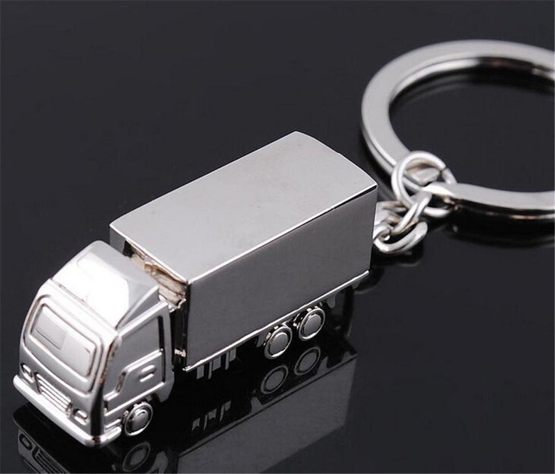 Hyning Metal Keychain Polished Silvery Truck Trucks Cargo Key Chain Ring Keyfob Key Holder Keyring Keyrings (Truck) - Image 2