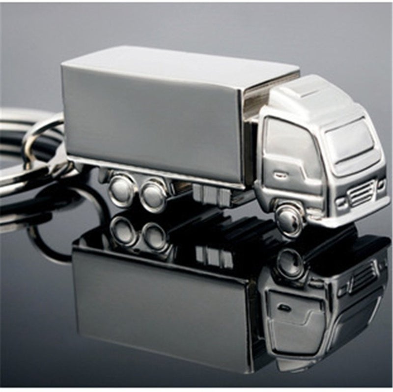 Hyning Metal Keychain Polished Silvery Truck Trucks Cargo Key Chain Ring Keyfob Key Holder Keyring Keyrings (Truck) - Image 1