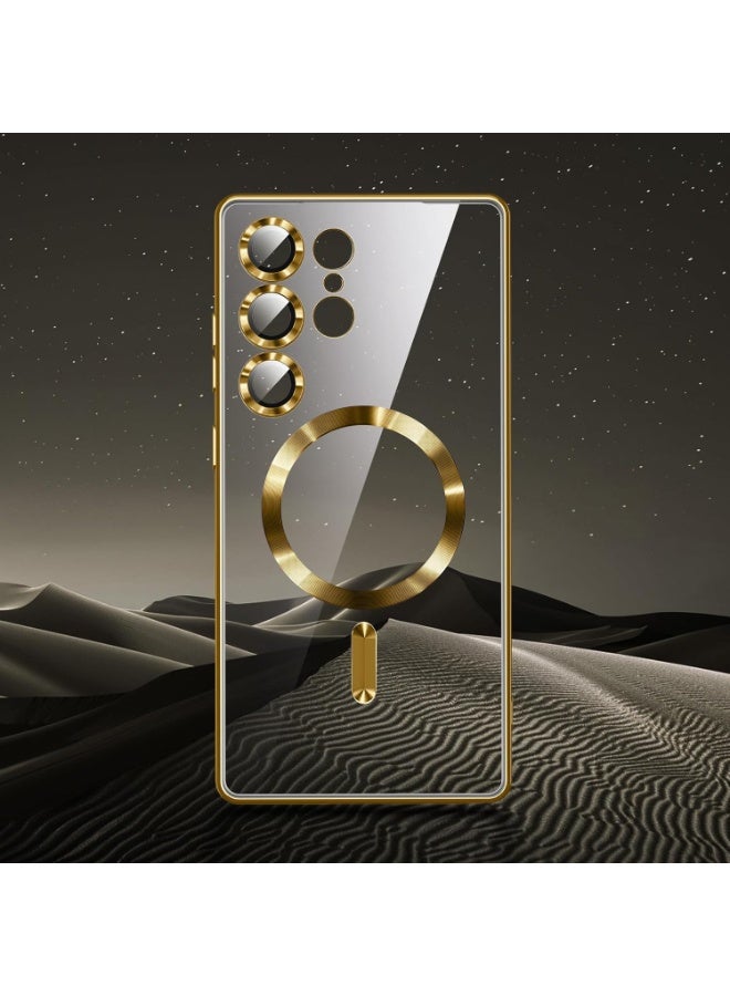 متوافق مع حافظة سامسونج جالاكسي S25 Ultra (فقط). غطاء مغناطيسي لهاتف S25 Ultra. غطاء واقٍ ناعم ولامع ونحيف لهاتف جالاكسي S25 Ultra مقاس 6.9 بوصة. متوافق مع تقنية MagSafe (ذهبي). - Image 2